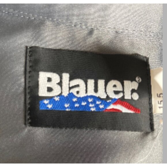 Blauer Mens Uniform Super Shirt Gray Button Zip Front Size 15.5 - Picture 5 of 7